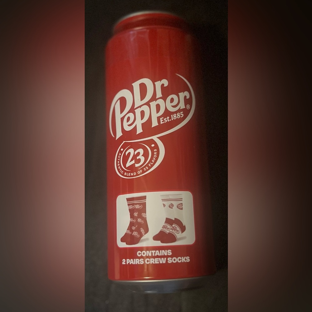 Dr Pepper Red Crew Socks - 2 Pairs